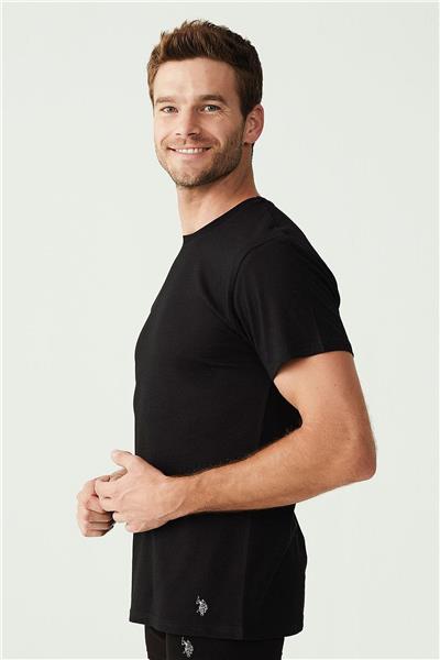 U.s Polo Assn. 90002 Erkek Battal 2li Yuvarlak Yaka T-Shirt-Siyah