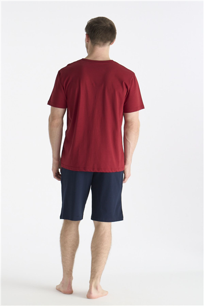 U.s Polo Assn. 19012 Erkek Kısa Kollu Şortlu Pijama Takımı-Bordo