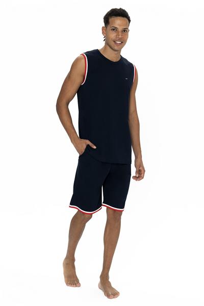 U.s Polo Assn. 18872 Erkek Kolsuz Bisiklet Yaka Şortlu Pijama Takımı-Lacivert