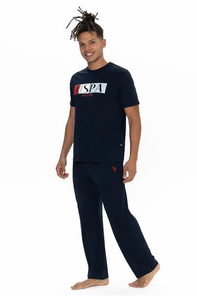 U.s Polo Assn. 18899 Erkek Kısa Kollu Bisiklet Yaka Pijama Takımı-Lacivert