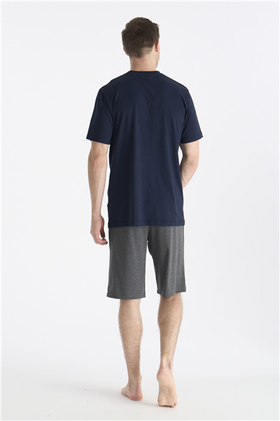 U.s Polo Assn. 19006 Erkek Kısa Kollu Şortlu Pijama Takımı-Lacivert