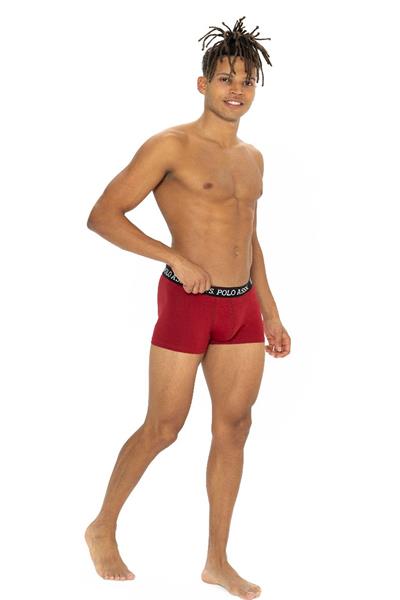 U.s Polo Assn. 80528 Erkek Pamuklu 3lü Boxer-Siyah&Bordo&Baskılı