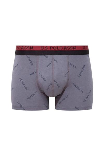 U.s Polo Assn. 80522 Erkek Pamuklu 3lü Boxer-Siyah&Baskılı&Bordo
