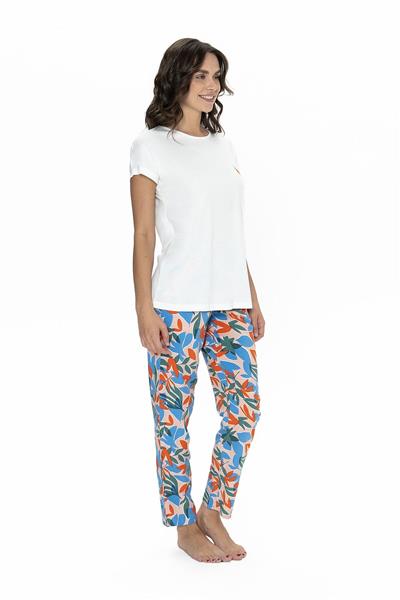 U.s Polo Assn. 20097 Kadın Kısa Kollu Bisiklet Yaka Pijama Takımı-Ekru