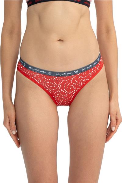 U.s Polo Assn. 66430 Kadın Karışık Desen Pamuklu 3lü Slip Külot-Lacivert