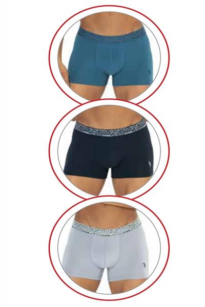 U.s Polo Assn. 80543 Erkek Pamuklu 3lü Boxer-Lacivert&İndigo&Gri