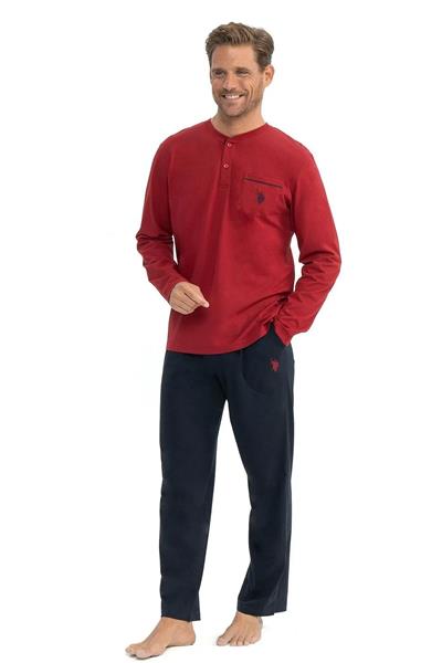 U.s Polo Assn. 12040 Erkek Çeyizlik 5li Sabahlıklı Pijama Takım-Lacivert