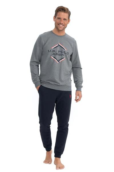 U.s Polo Assn. 18818 Erkek Uzun Kollu Yuvarlak Yaka Paçası Lastikli Rahat Ev Giyim-Antrasitmelanj