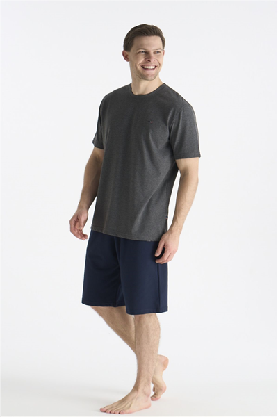 U.s Polo Assn. 19011 Erkek Kısa Kollu Şortlu Pijama Takımı-Gri