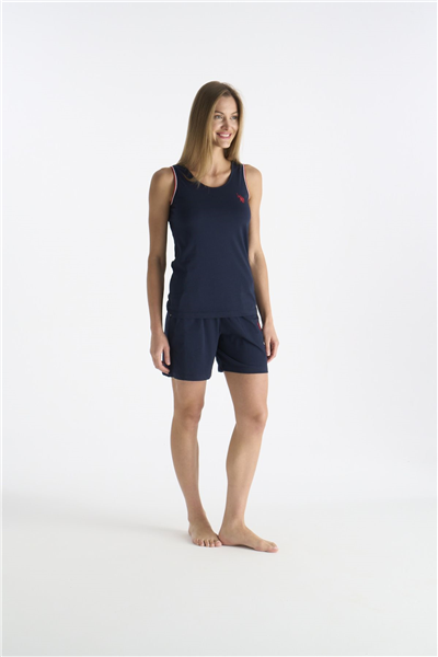 U.s Polo Assn. 20205 Kadın Kalın Askılı Şortlu Pijama Takımı-Lacivert