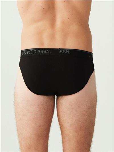 U.s Polo Assn. 90003 Erkek Battal 3lü Slip Külot-Siyah