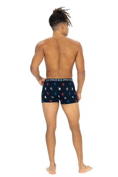 U.s Polo Assn. 80528 Erkek Pamuklu 3lü Boxer-Siyah&Bordo&Baskılı