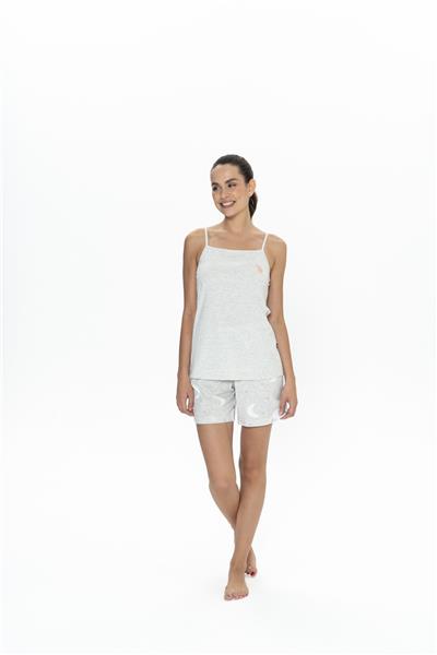 U.s Polo Assn. 20076 Kadın İp Askılı Şortlu Pijama Takım-Karmelanj