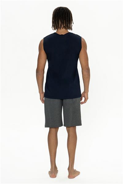 U.s Polo Assn. 18885 Erkek Kolsuz Bisiklet Yaka Şortlu Pijama Takımı-Lacivert