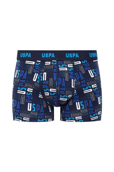 U.s Polo Assn. 80509 Erkek Pamuklu 3lü Boxer-Saks&Lacivert&Baskılı