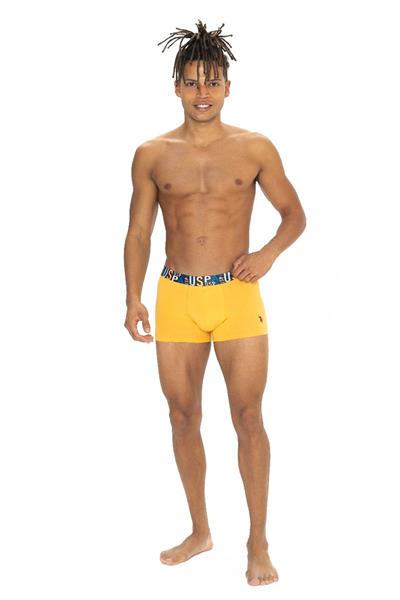 U.s Polo Assn. 80572 Erkek Pamuklu 3lü Boxer-Saks&Sarı&Lacivert