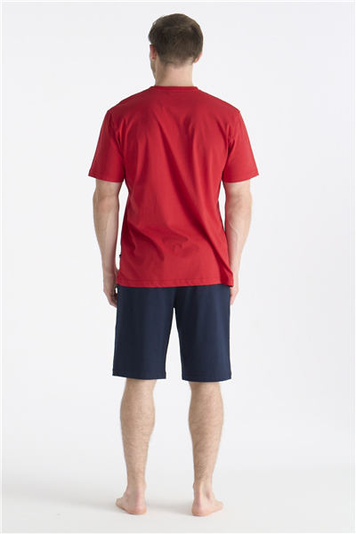 U.s Polo Assn. 19005 Erkek Kısa Kollu Şortlu Pijama Takımı-Kırmızı