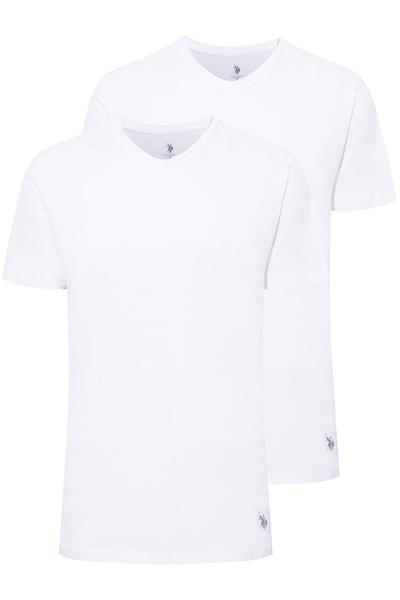 U.s Polo Assn. 90002 Erkek Battal 2li Yuvarlak Yaka T-Shirt-Beyaz