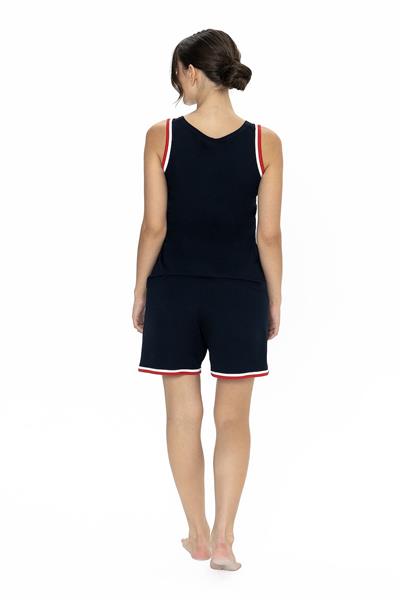 U.s Polo Assn. 20005 Kadın Kalın Askılı Bisiklet Yaka Şortlu Pijama Takımı-Lacivert