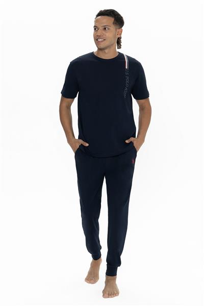 U.s Polo Assn. 18890 Erkek Kısa Kollu Bisiklet Yaka Paçası Lastikli Pijama Takımı-Lacivert