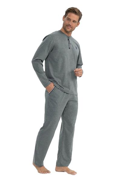 U.s Polo Assn. 18837 Erkek Uzun Kollu Yuvarlak Yaka Pijama Takımı-Antrasitmelanj