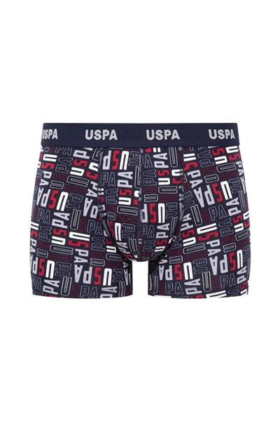 U.s Polo Assn. 80509 Erkek Pamuklu 3lü Boxer-Bordo&Grimelanj&Baskılı