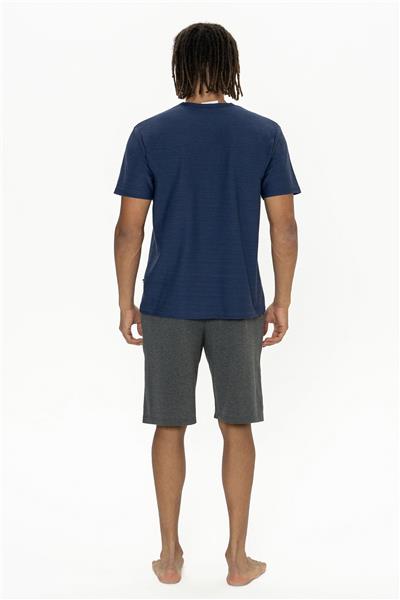 U.s Polo Assn. 18886 Erkek Kısa Kollu Bisiklet Yaka Şortlu Pijama Takımı-Lacivert