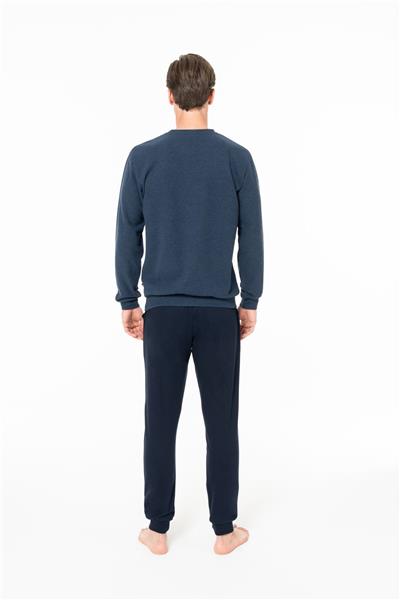 U.s Polo Assn. 18995 Erkek Uzun Kollu Bisiklet Yaka Paçası Bantlı Rahat Ev Giyim-İndigo