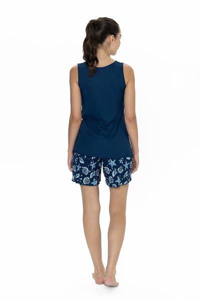 U.s Polo Assn. 20106 Kadın Kalın Askılı Bisiklet Yaka Şortlu Pijama Takımı-Lacivert