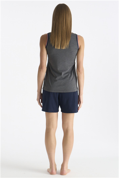 U.s Polo Assn. 20205 Kadın Kalın Askılı Şortlu Pijama Takımı-Gri