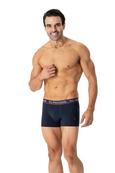 U.s Polo Assn. 80516 Erkek Pamuklu 3lü Boxer-Bordo&Lacivert&Baskılı