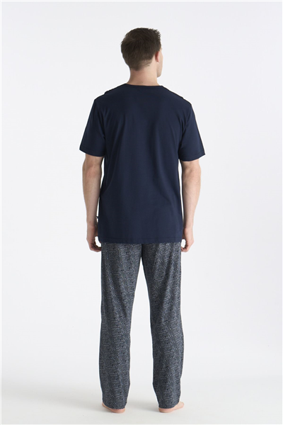 U.s Polo Assn. 19049 Erkek Bisiklet Yaka Kısa Kollu Pijama Takımı-Lacivert