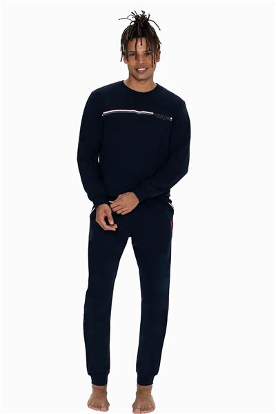 U.s Polo Assn. 18921 Erkek Uzun Kollu Bisiklet Yaka Rahat Ev giyim-Lacivert