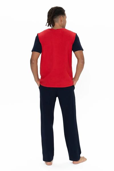 U.s Polo Assn. 18898 Erkek Kısa Kollu Bisiklet Yaka Pijama Takımı-Kırmızı