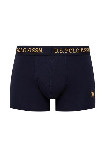 U.s Polo Assn. 80497 Erkek Pamuklu 3lü Boxer-Sarı&Lacivert&Baskılı