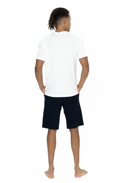 U.s Polo Assn. 18871 Erkek Kısa Kollu Bisiklet Yaka Şortlu Pijama Takımı-Ekru