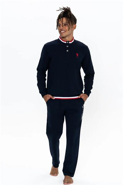 U.s Polo Assn. 18922 Erkek Uzun Kollu Dik Yaka Rahat Ev Giyim-Lacivert