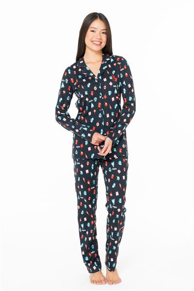 U.s Polo Assn. 20166 Kadın Uzun Kollu Gömlek Pijama Takım-Lacivert