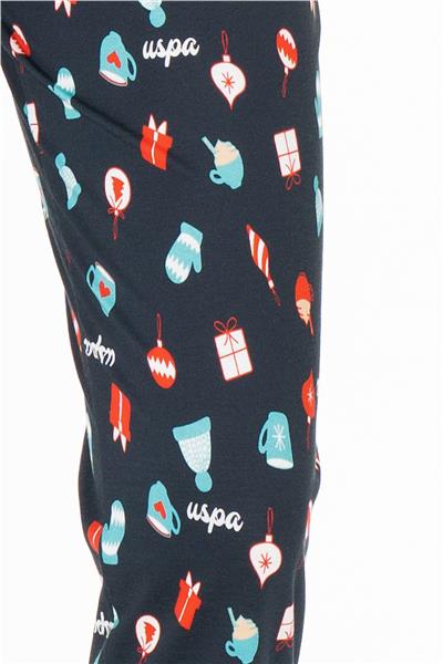 U.s Polo Assn. 20167 Kadın Uzun Kollu Bisiklet Yaka Pijama Takımı-Kırmızı