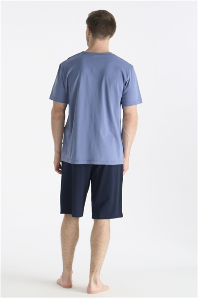 U.s Polo Assn. 19015 Erkek Kısa Kollu Şortlu Pijama Takımı-İndigo