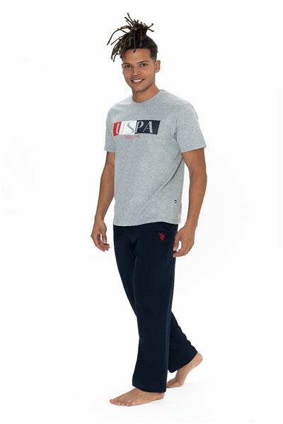U.s Polo Assn. 18899 Erkek Kısa Kollu Bisiklet Yaka Pijama Takımı-Gri