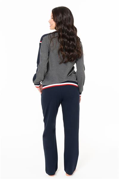 U.s Polo Assn. 20116 Kadın Uzun Kollu Bisiklet Yaka Rahat Ev Giyim-Antrasitmelanj