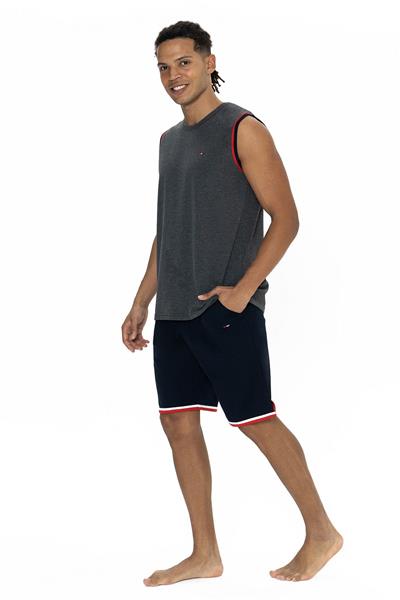 U.s Polo Assn. 18872 Erkek Kolsuz Bisiklet Yaka Şortlu Pijama Takımı-Antrasitmelanj