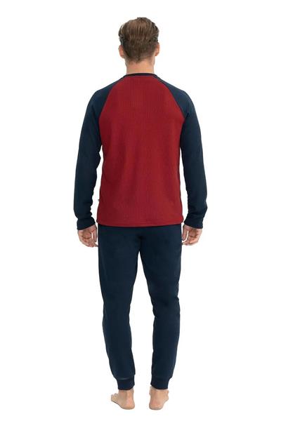 U.s Polo Assn. 18838 Erkek Uzun Kollu Paçası Lastikli Waffle Kumaş Rahat Ev Giyim-Bordo