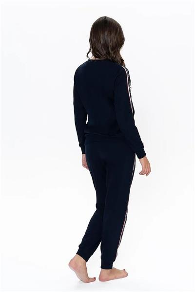 U.s Polo Assn. 20113 Kadın Uzun Kollu Bisiklet Yaka Paçası Lastikli Rahat Ev giyim-Lacivert