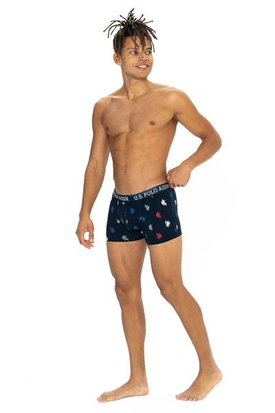U.s Polo Assn. 80528 Erkek Pamuklu 3lü Boxer-Siyah&Bordo&Baskılı