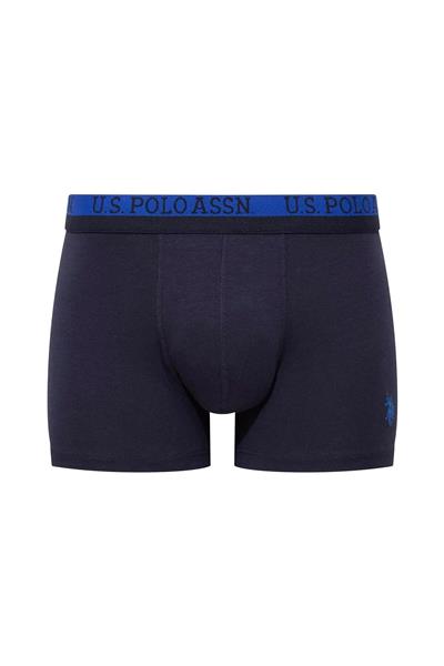 U.s Polo Assn. 80522 Erkek Pamuklu 3lü Boxer-Saks&Lacivert&Baskılı