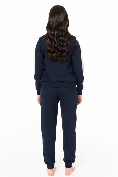 U.s Polo Assn. 20115 Kadın Uzun Kollu Bisiklet Yaka Paçası Bantlı Rahat Ev Giyim-Lacivert