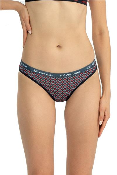 U.s Polo Assn. 66428 Kadın Karışık Desen Pamuklu 3lü Slip Külot-Lacivert