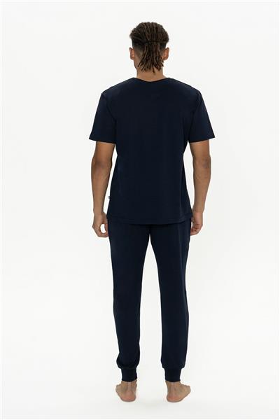 U.s Polo Assn. 18890 Erkek Kısa Kollu Bisiklet Yaka Paçası Lastikli Pijama Takımı-Lacivert